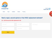 Tablet Screenshot of acoolair.com